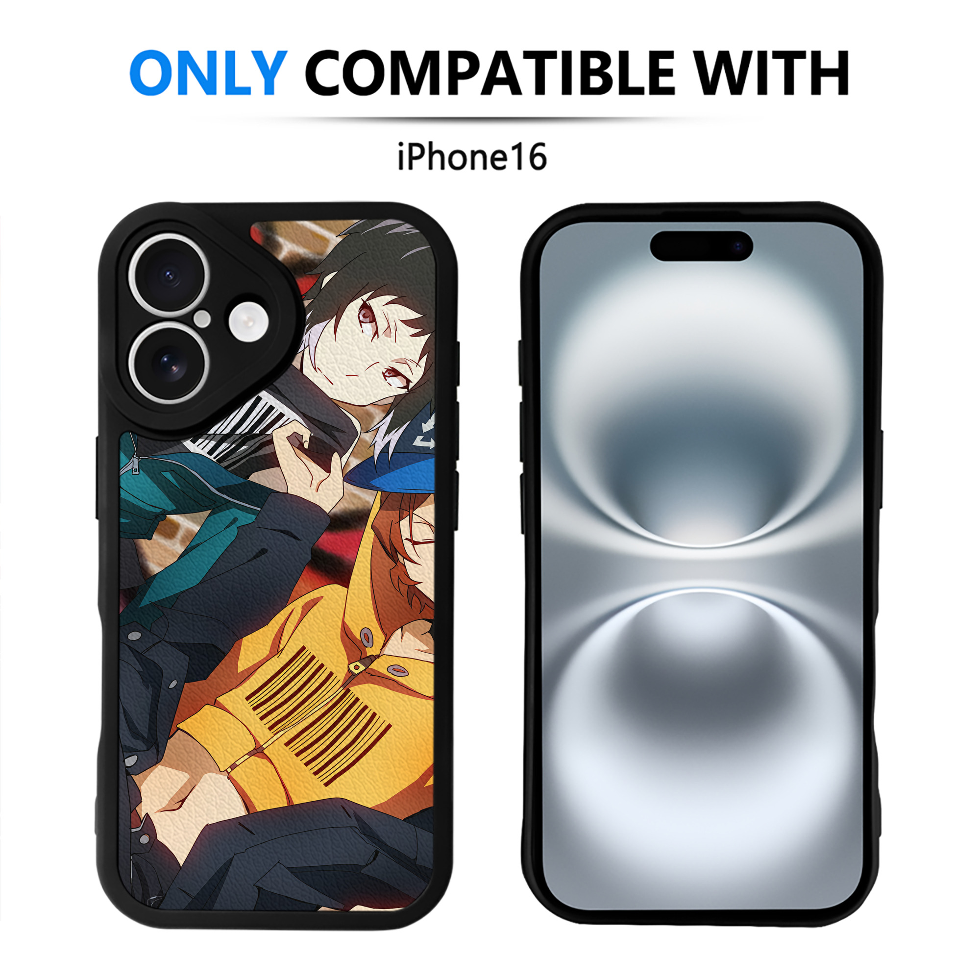 （画像用） 文豪ストレイドッグス Bungo Stray Dogs 【iPhone 16シリーズ対応】シリコンスマホケース（レザー調） 材質：シリコン
